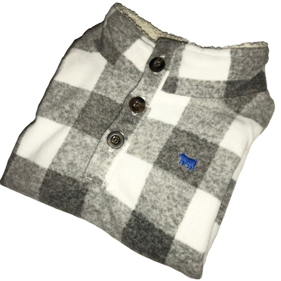 White & Gray Checked Fleece Pullover 18M | 39E - Picture 5 of 5